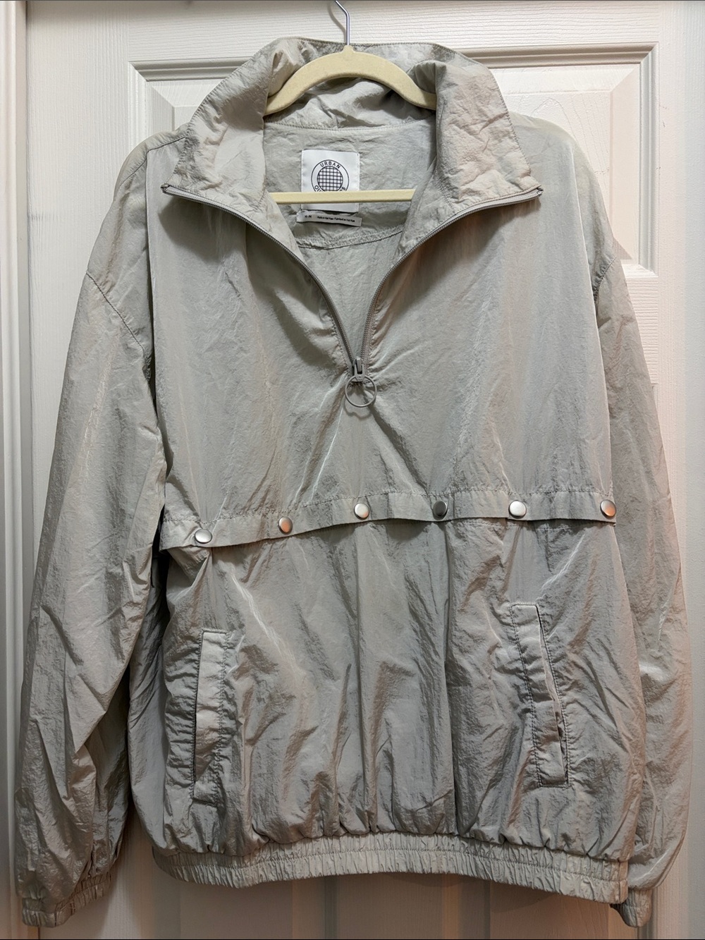 Light Gray Pullover Anorak Jacket - Urban Outfitters
